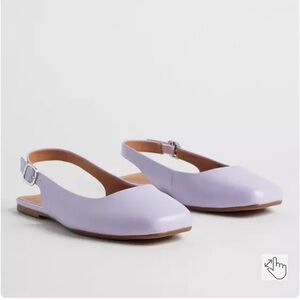 NWT Torrid Lavender Squared Toe Slingback Flat (WW) 8.5 WIDE